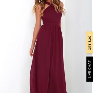 Lulu’s Air of Romance Burgandy Bridesmaid Dress